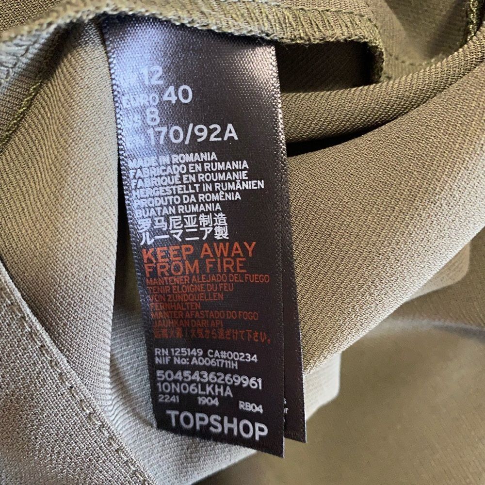 Topshop Cold Shoulder Keyhole Dress Olive - Picture 7 of 9